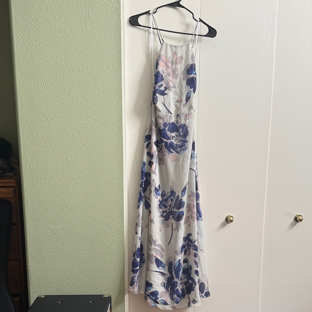 Lulu's Blue and White Floral Maxi Dress
